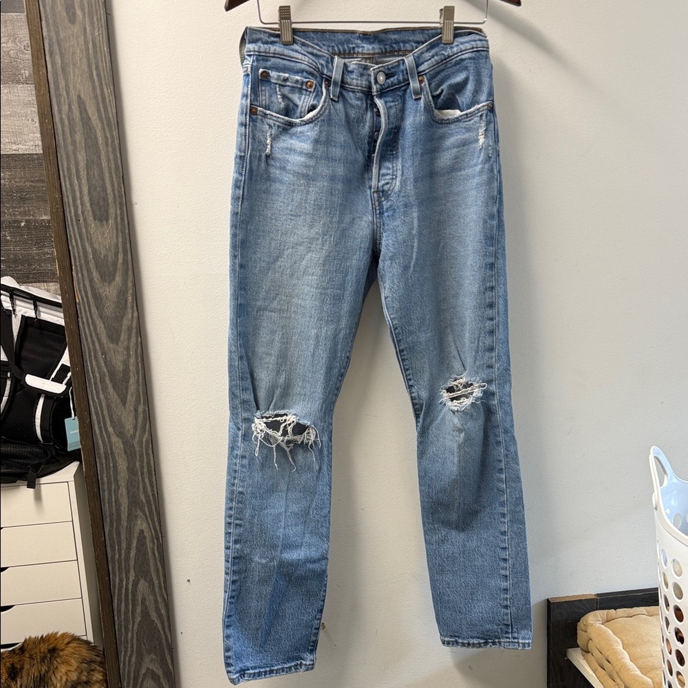Levi's Light Blue Distressed Jeans